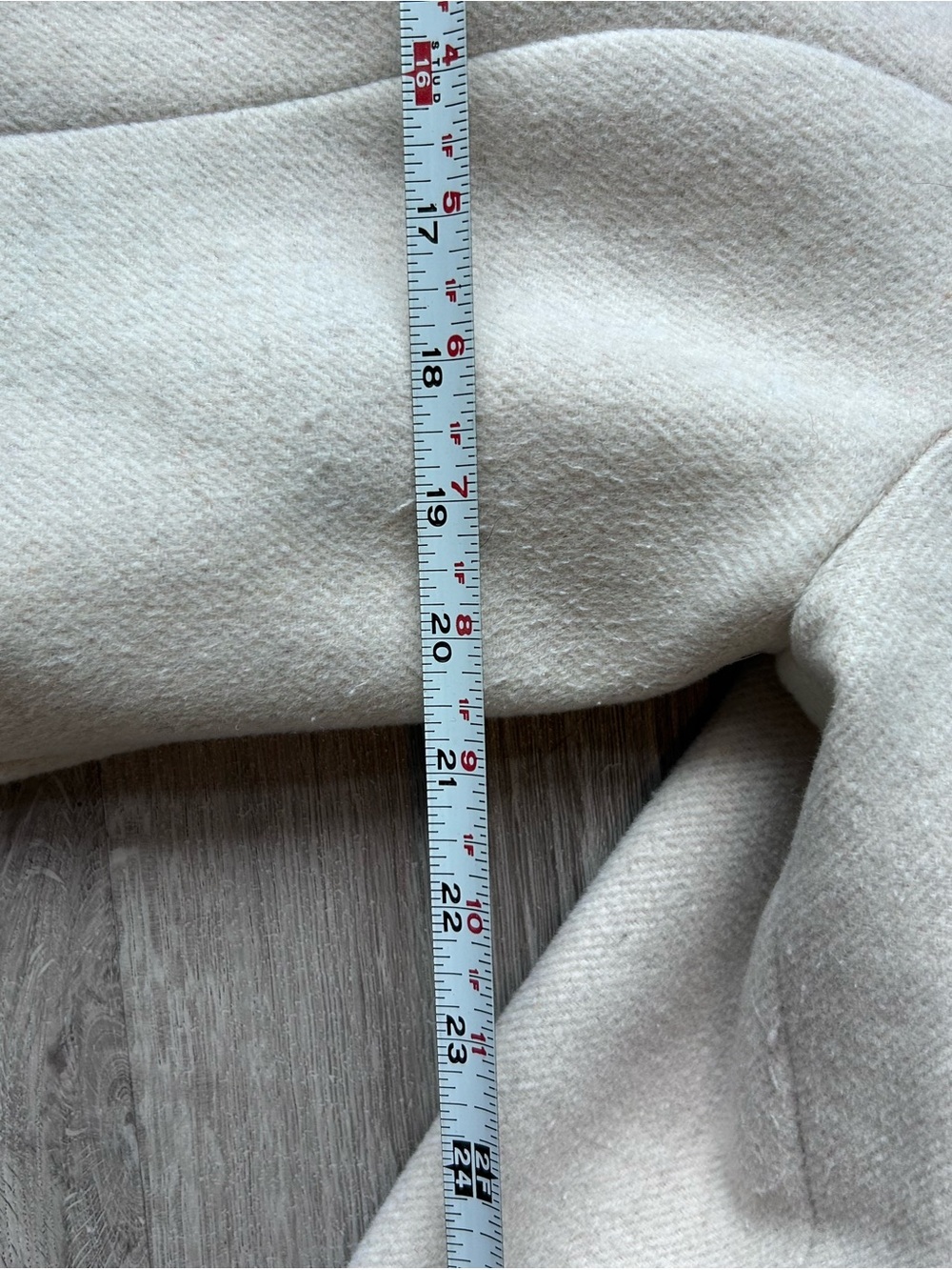 Women’s Vero Moda Double-Breasted Cream colored wool blend Coat size L - Picture 6 of 15